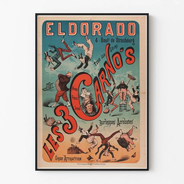 Vintage Poster Les 3 Carno's Eldorado Strasbourg