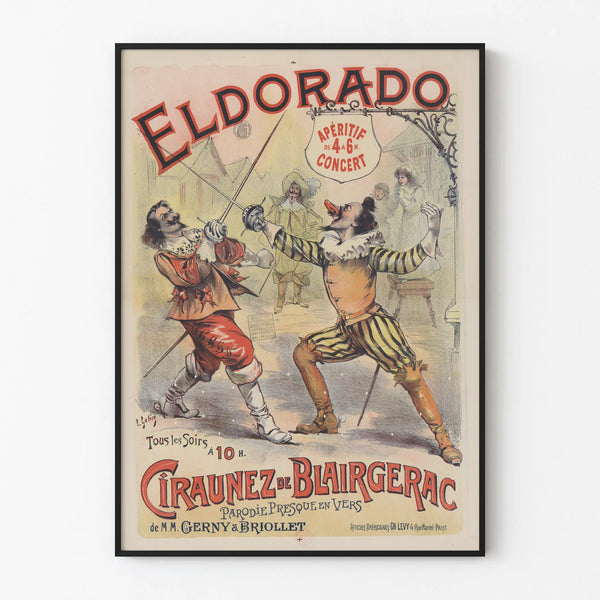 Vintage poster Eldorado CirAunez de Blairgerac theatrical wall decoration