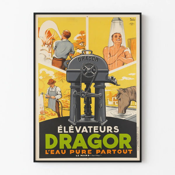 Vintage poster Elevators Dragor Pure Water Everywhere