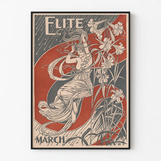 Elegant Decorative Poster in Art Nouveau Style