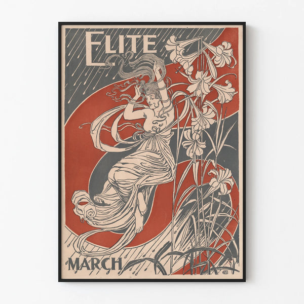 Elegant Decorative Poster in Art Nouveau Style