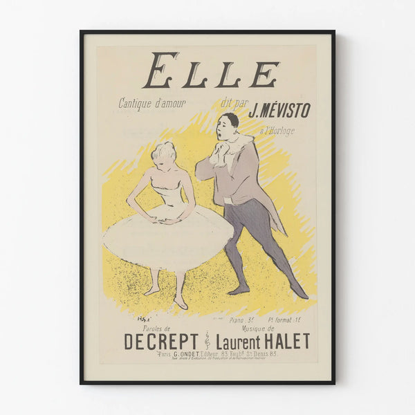 Vintage poster Elle Cantique d'amour - Elegant wall decoration