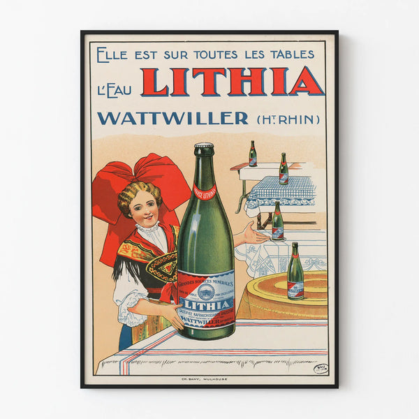 Vintage Poster Eau Lithia Wattwiller - Retro Wall Decoration