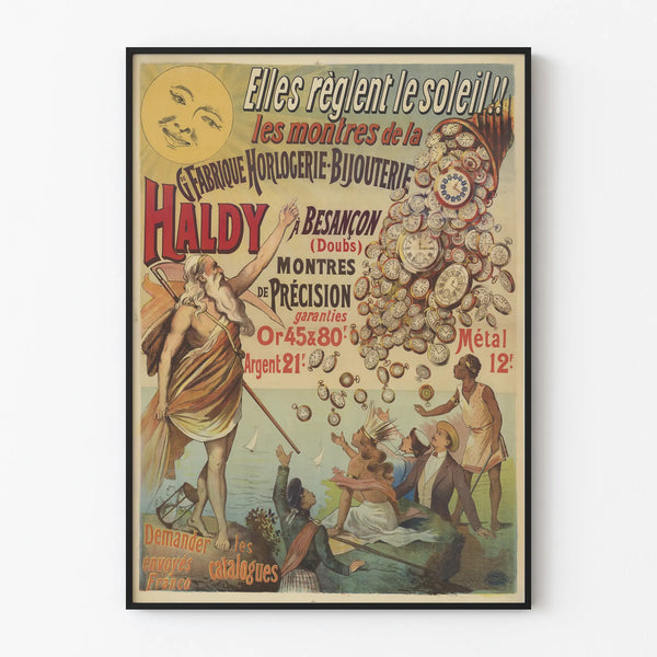 Vintage poster Haldy Watches Watchmaking Jewelry in Besançon