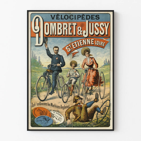 Vintage bicycle poster Dombret & Jussy Saint-Étienne Loire