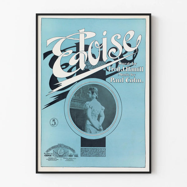 Vintage decorative poster "Eloise" blue and black