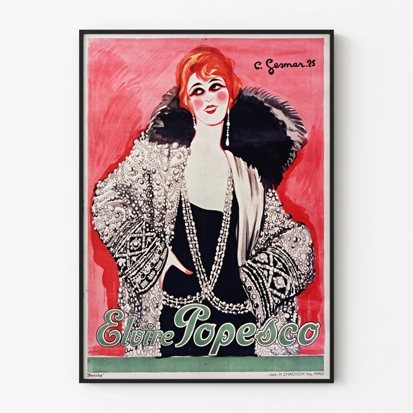 Vintage Decorative Poster Elvire Popesco 1925