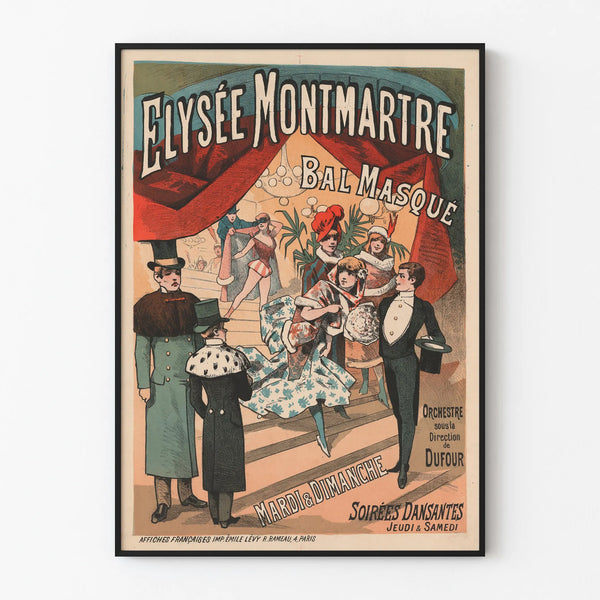 Vintage Poster of the Bal Masqué at Élysée Montmartre