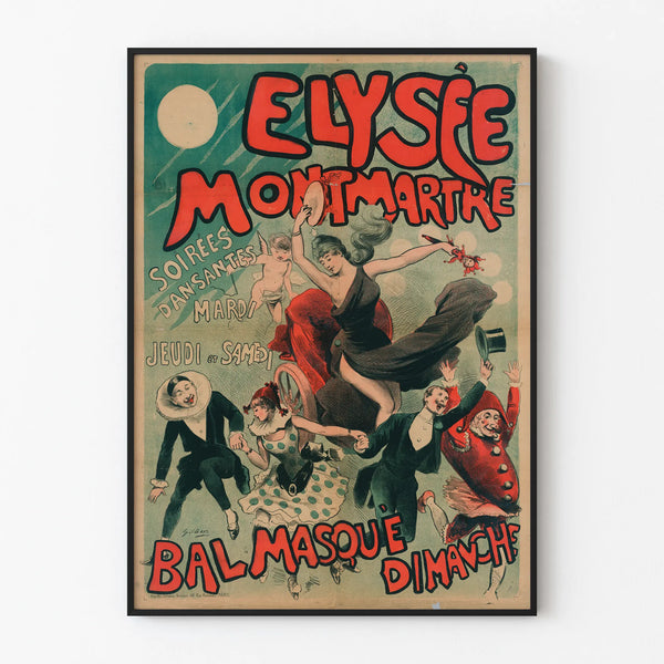 Vintage Poster Élysée Montmartre Dance Party and Masquerade Ball