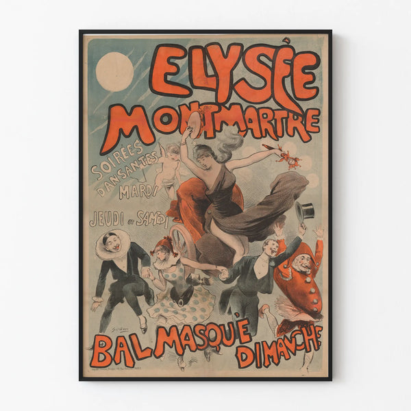 Vintage poster Élysée Montmartre dance evening and masquerade ball