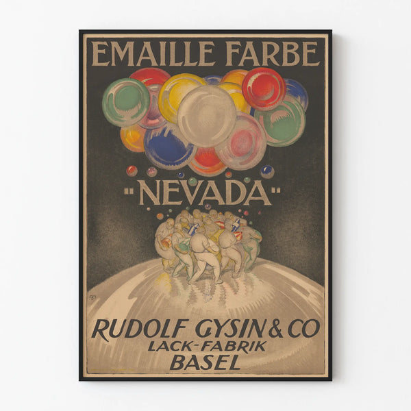 Vintage Enamel Poster Nevada Color by Rudolf Gysin & Co