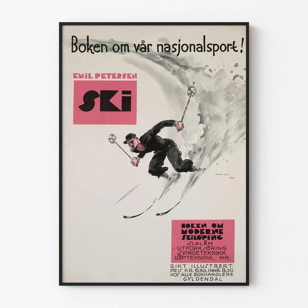 Vintage Emil Petersen Ski Poster – Sports Wall Decoration
