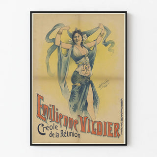 Vintage poster Emilienne Vildier Creole of Réunion