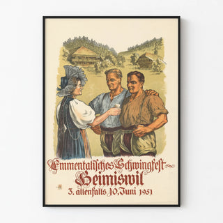 Event Poster Emmentalisches Schwingfest Heimiswil 1951