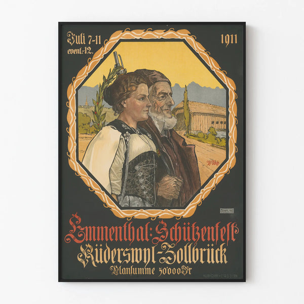 Decorative poster Emmental Schützenfest 1911 traditional