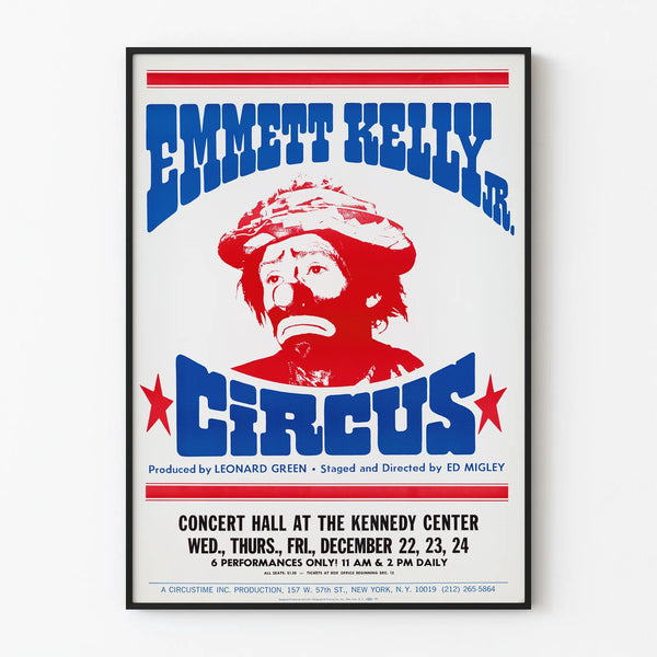 Vintage Emmett Kelly Jr. Circus Poster