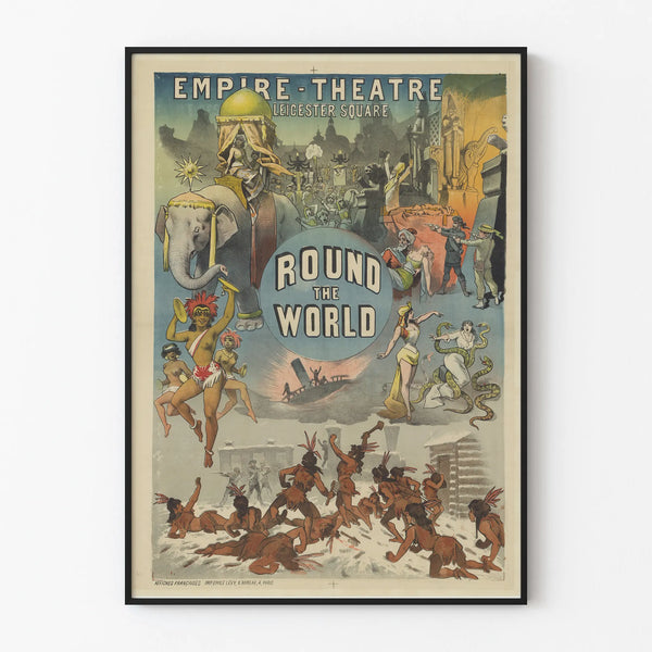 Vintage Empire Theatre Leicester Square Poster - Round the World