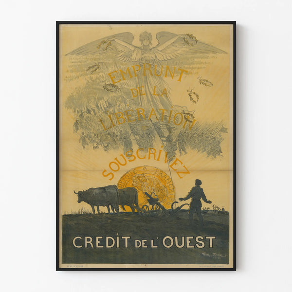 Poster Borrowing of Liberation 1918 - Vintage Wall Decoration Crédit de l'Ouest