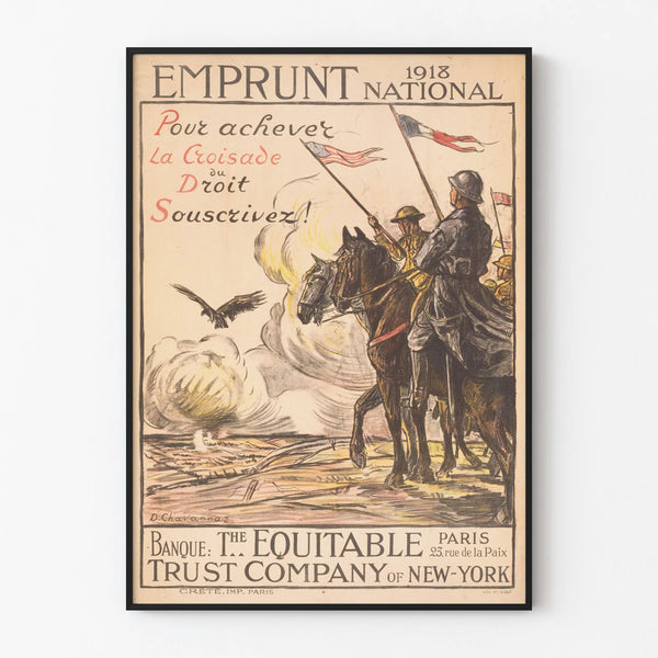 French Military Poster of the 1918 National Loan for Wall Decoration
