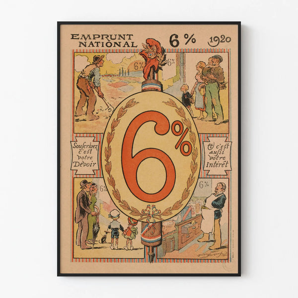 Vintage Poster National Loan 6% 1920 - Historical Wall Decoration