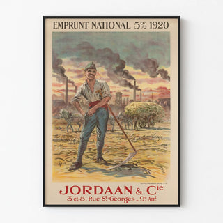 Vintage Poster National Loan 5% 1920 Jordaan & Cie