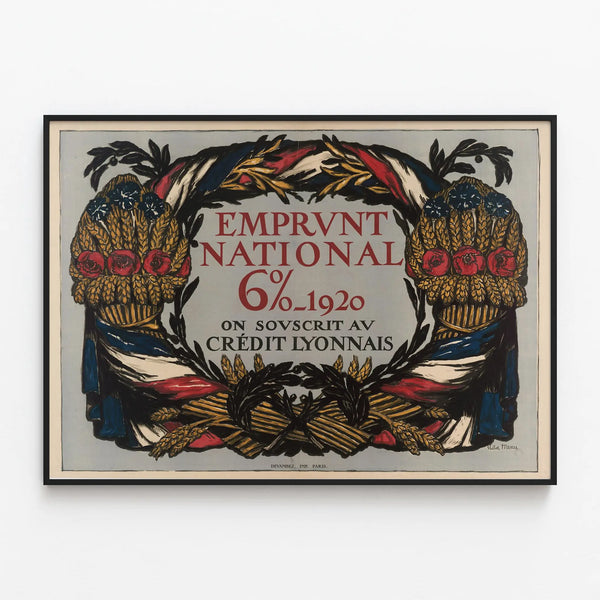 National Loan Poster 6% 1920 Crédit Lyonnais — framed artwork on a wall