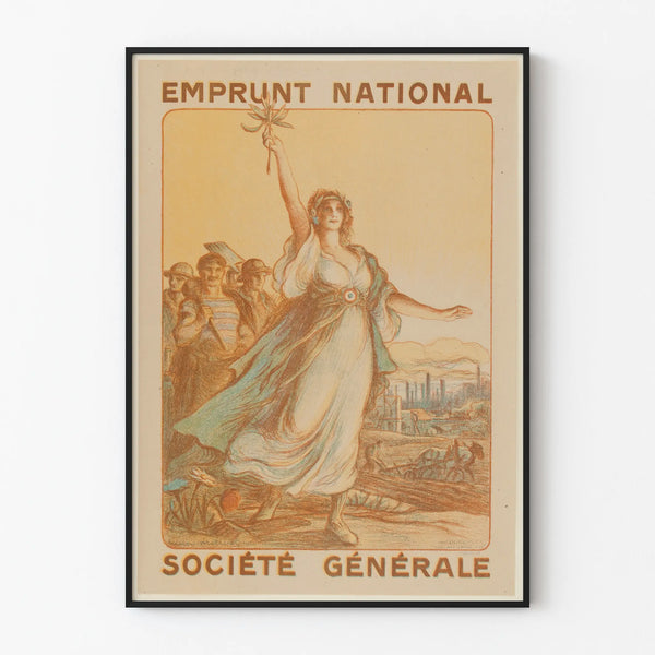 Vintage poster of the National Loan Société Générale for wall decoration