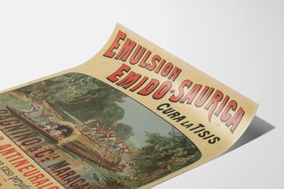 Vintage Poster Emulsion Emido-Saurica Cures Tuberculosis