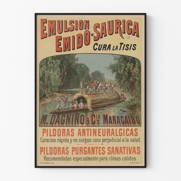Vintage Poster Emulsion Emido-Saurica Cures Tuberculosis