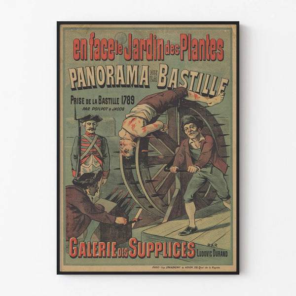Historical Poster of the Bastille Prison 1789 - Vintage Wall Decoration