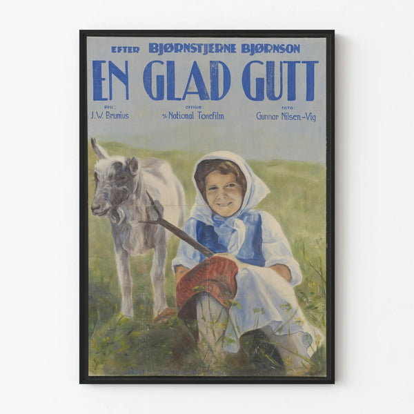 Vintage Poster En Glad Gutt - Nostalgic Wall Decoration
