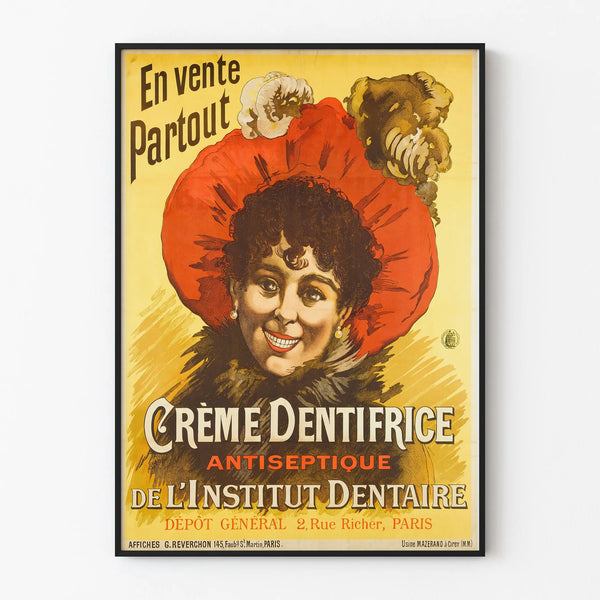 Vintage Advertising Poster for Crème Dentifrice Antiseptic