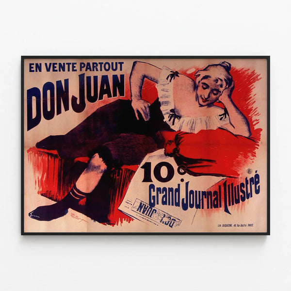 Vintage Poster Don Juan Grand Illustrated Journal — framed artwork on a wall