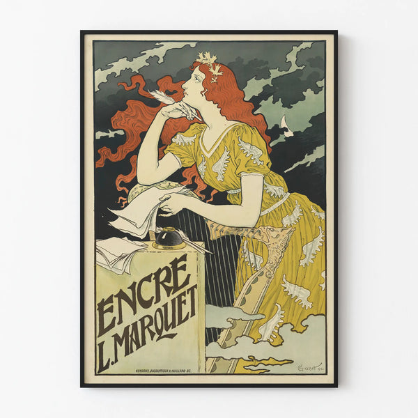 Vintage poster Ink L. Marquet for artistic wall decoration