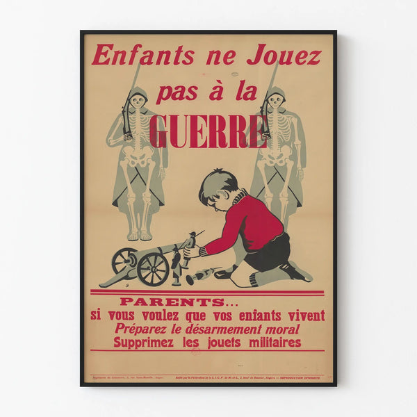 Vintage Poster Children Do Not Play War - Anti-war Wall Decoration