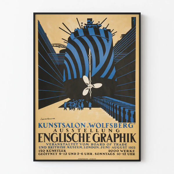 Vintage poster for the English exhibition 'Englische Graphik' 1923