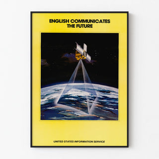 Vintage Satellite Poster - English Communicates The Future