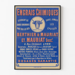 Vintage Poster for Chemical Fertilizers Berthier & Mauriat Lyon