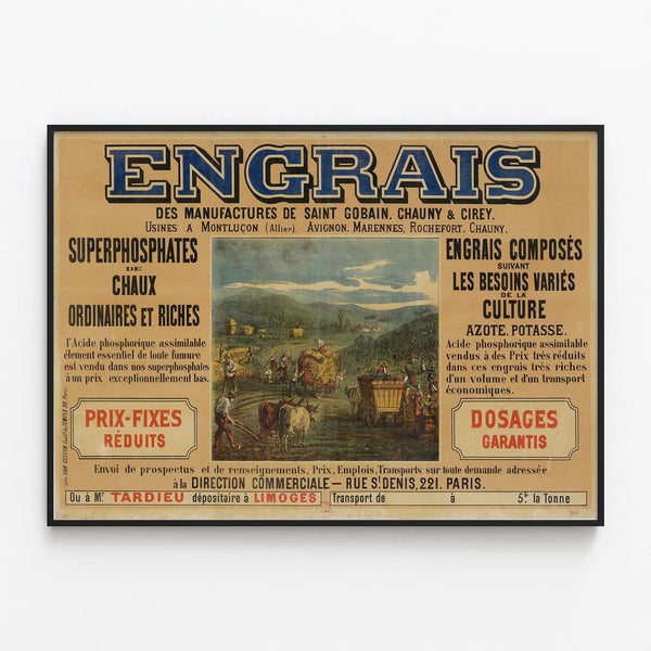 Saint-Gobain Fertilizer Manufacturers Advertising Poster — framed artwork on a wall