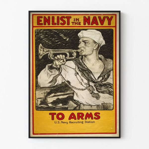 Vintage Marine Enlistment Poster - Retro Wall Decoration