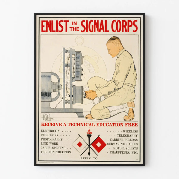 Vintage Signal Corps Poster - Free Technical Education