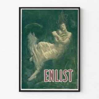 Vintage Poster Enlist - Underwater Nursery Illustration