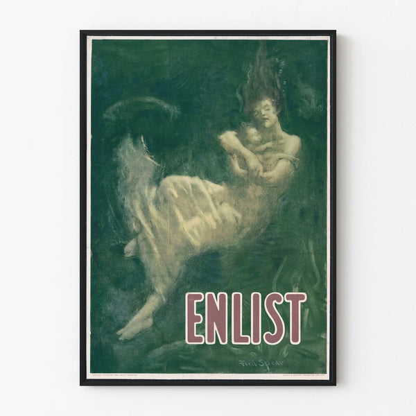Vintage Poster Enlist - Underwater Nursery Illustration
