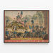 Vintage Poster of Railway Parade in Colombia and Honors of America — framed artwork on a wall