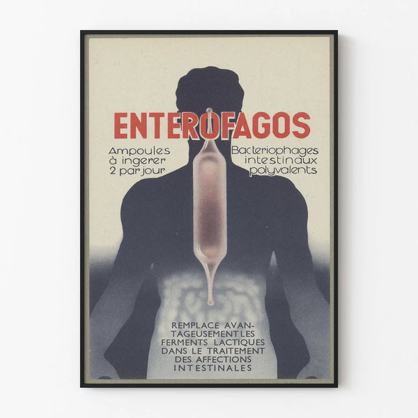 Vintage Poster Enterofagos - Medical Wall Decoration