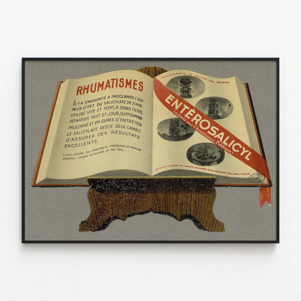 Vintage Advertising Poster Enterosalicyl - Wall Decoration for Rheumatism — framed artwork on a wall