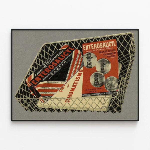 Vintage Poster Enterosalicyl – Retro Medical Wall Decoration — framed artwork on a wall