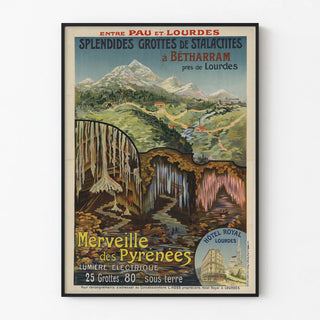 Vintage poster of the Grottes de Bétharram, Wonder of the Pyrenees
