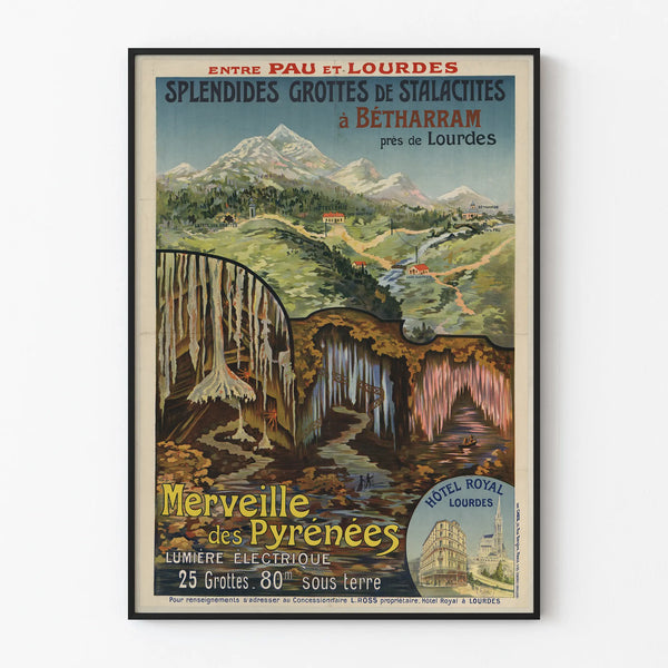 Vintage poster of the Grottes de Bétharram, Wonder of the Pyrenees
