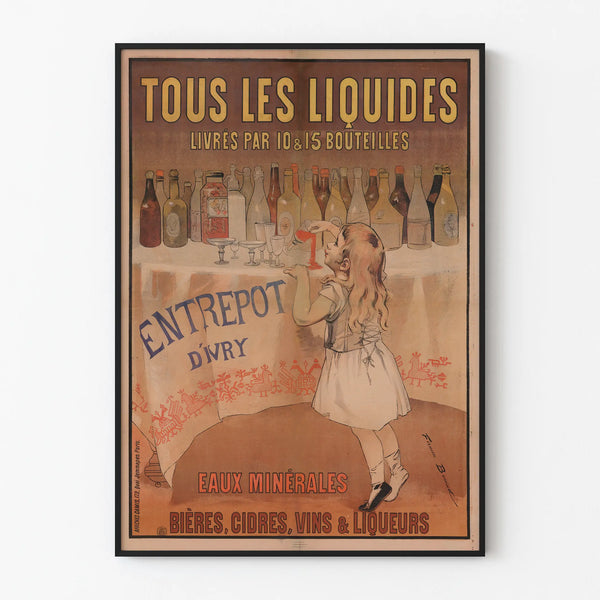 Vintage poster Entrepôt d'Ivry All Liquids - Retro wall decoration